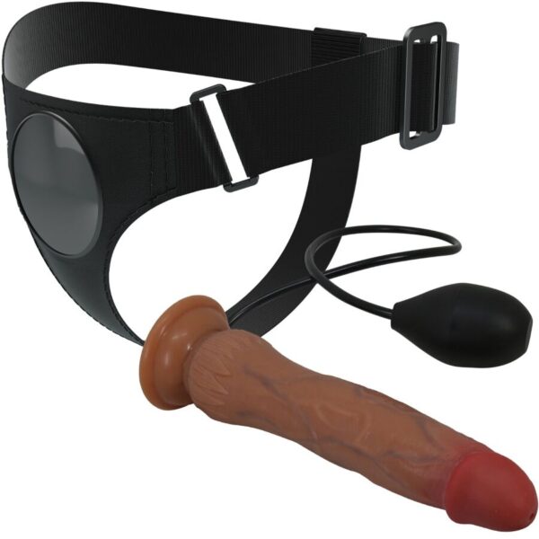 PRETTY LOVE - KYTON HARNESS BRIEFS UNIVERSAL CON DILDO SQUIRTING 19 CM MULATO - Imagen 4
