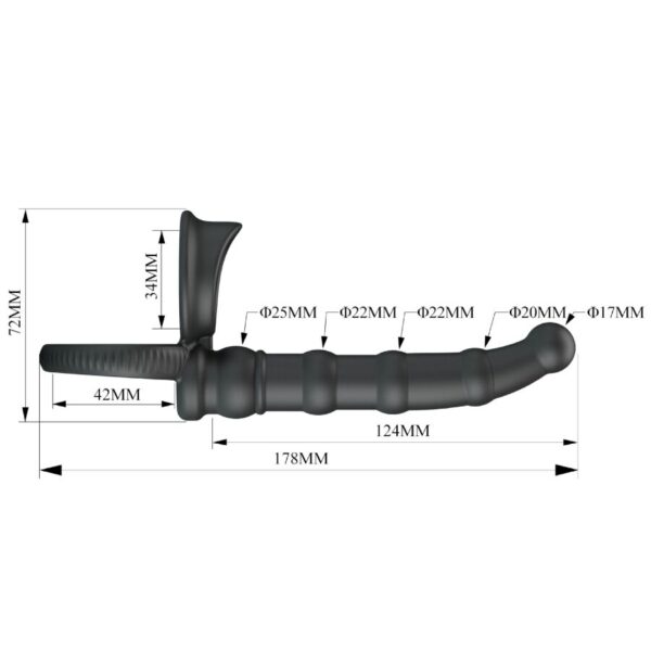PRETTY LOVE - TATUM ANILLO VIBRADOR PENE CON PLUG 10 VIBRACIONES NEGRO - Imagen 5