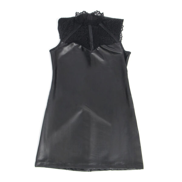 SUBBLIME - 957544 VESTIDO DE CUERO CON CUELLO DE ENCAJE NEGRO S/M - Imagen 4
