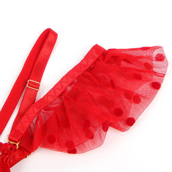 SUBBLIME - 957506 CONJUNTO SUJETADOR Y LIGA DE ENCAJE ROJO S/M - Imagen 5
