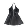 SUBBLIME - 957704 VESTIDO DE CUERO CON CREMALLERA Y ENCAJE NEGRO S/M - Imagen 5