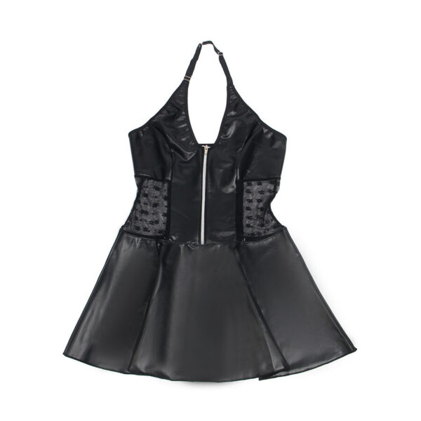 SUBBLIME - 957704 VESTIDO DE CUERO CON CREMALLERA Y ENCAJE NEGRO S/M - Imagen 5