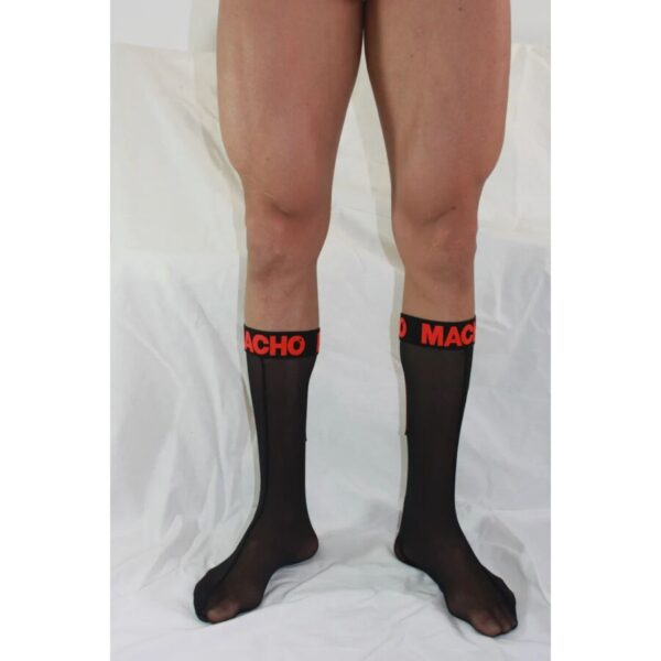 MACHO - CALCETINES FINOS NEGRO/ROJO TALLA ÚNICA - Imagen 4