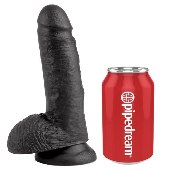 KING COCK - 7 PENE REALÍSTICO NEGRO 17.8 CM - Imagen 3