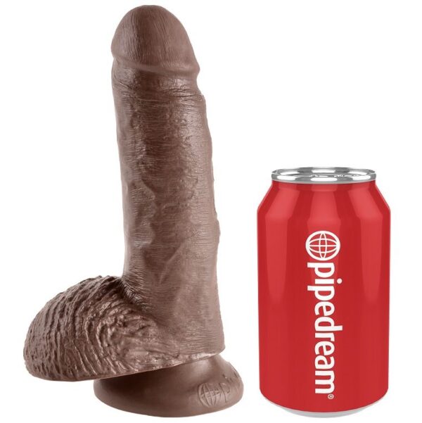 KING COCK - 7 PENE REALÍSTICO MARRÓN 17.8 CM - Imagen 3