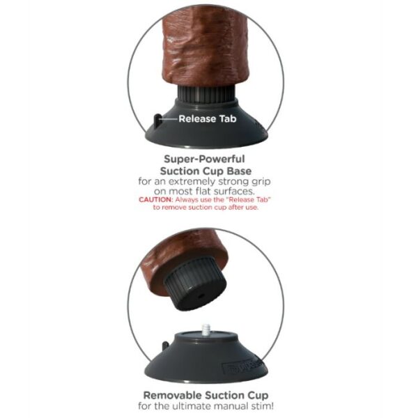 KING COCK - DILDO VIBRADOR MARRÓN 17.78 CM - Imagen 4