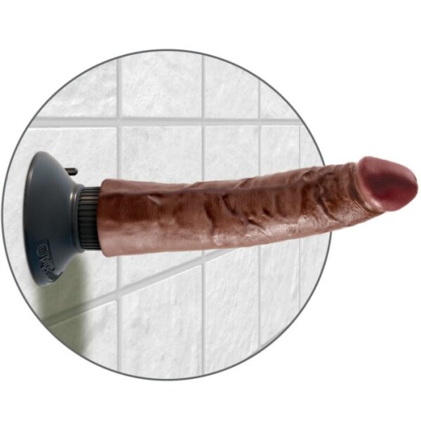 KING COCK - DILDO VIBRADOR MARRÓN 17.78 CM - Imagen 5