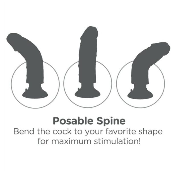 KING COCK - DILDO VIBRADOR CON TESTÍCULOS 17.78 CM NATURAL - Imagen 5