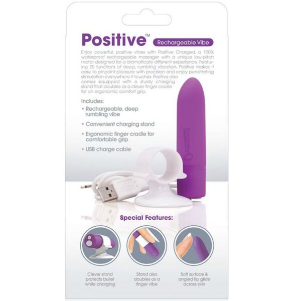 SCREAMING O - MASAJEADOR RECARGABLE POSITIVE LILA - Imagen 3
