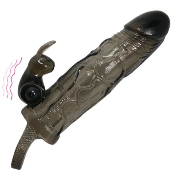 BAILE - BRAVE MAN FUNDA REALISTICA PENE CON RABBIT 16.5 CM NEGRO - Imagen 2