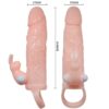 BAILE - BRAVE MAN FUNDA PENE CON RABBIT VIBRADOR 16.5 CM NATURAL - Imagen 4