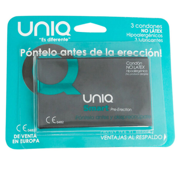 UNIQ - SMART PRESERVATIVOS PRE-ERECCIÓN SIN LATEX 3 UNIDADES - Imagen 3