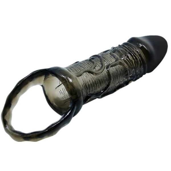 BAILE - FUNDA EXTENSORA PENE CON STRAP PARA TESTÍCULOS NEGRO 13.5 CM - Imagen 3