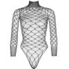 LEG AVENUE - TEDDY CUERPO DE RED MANGA LARGA NEGRO S/M - Imagen 3