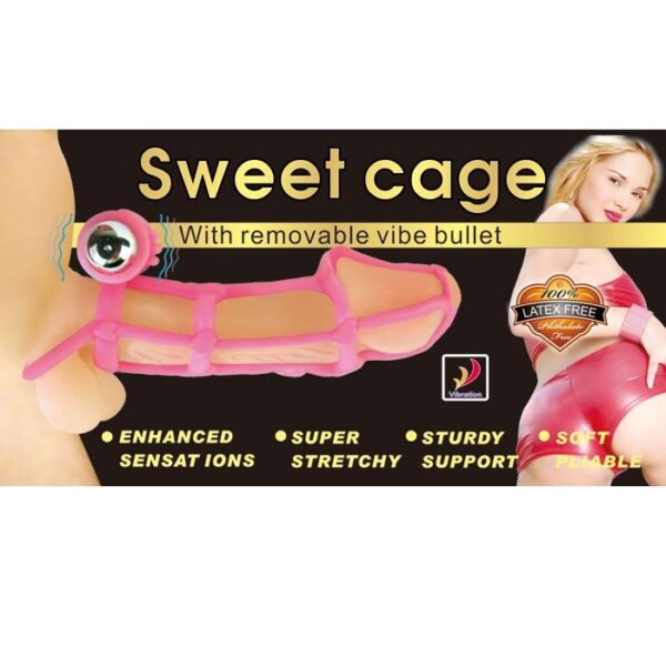 BAILE - SWEET 10 RITMOS FUNDA Y ANILLO SILICONA PARA EL PENE ROSA - Imagen 3