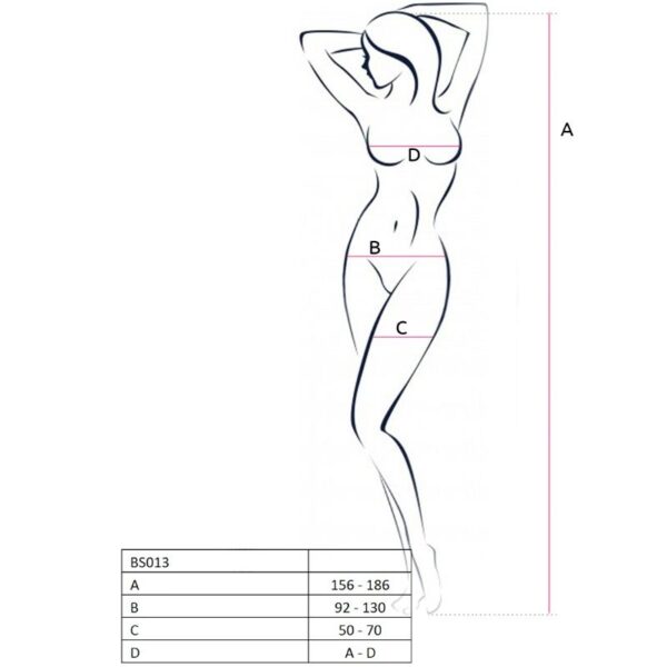 PASSION - WOMAN BS013 BODYSTOCKING BLANCO TALLA ÚNICA - Imagen 2