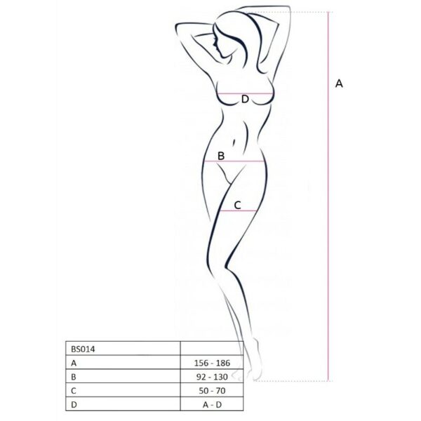 PASSION - WOMAN BS014 BODYSTOCKING BLANCO TALLA ÚNICA - Imagen 2