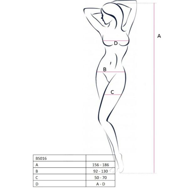 PASSION - WOMAN BS016 BODYSTOCKING BLANCO TALLA ÚNICA - Imagen 2