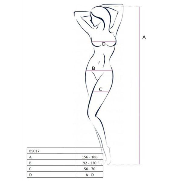 PASSION - WOMAN BS017 BODYSTOCKING BLANCO TALLA ÚNICA - Imagen 2