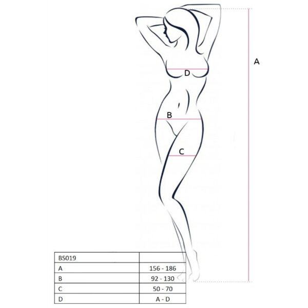 PASSION - WOMAN BS019 BODYSTOCKING BLANCO TALLA ÚNICA - Imagen 2