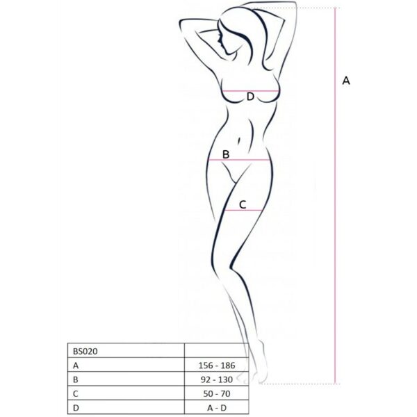 PASSION - WOMAN BS020 BODYSTOCKING NEGRO TALLA ÚNICA - Imagen 2