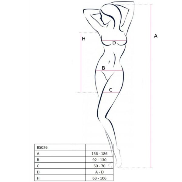 PASSION - WOMAN BS026 BODYSTOCKING ESTILO VESTIDO NEGRO TALLA ÚNICA - Imagen 2