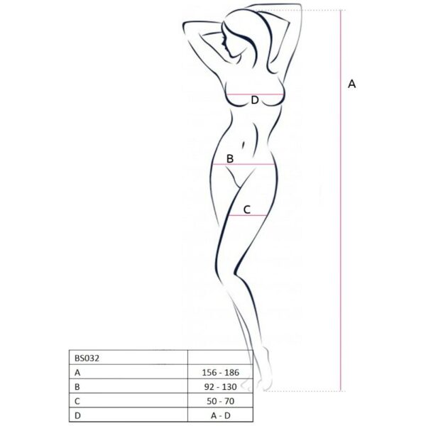 PASSION - WOMAN BS032 BODYSTOCKING NEGRO TALLA ÚNICA - Imagen 3