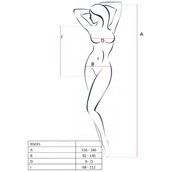 PASSION - WOMAN BS035 BODYSTOCKING ROJO TALLA ÚNICA - Imagen 2