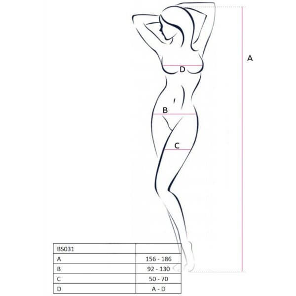 PASSION - WOMAN BS031 BODYSTOCKING ROJO TALLA ÚNICA - Imagen 2