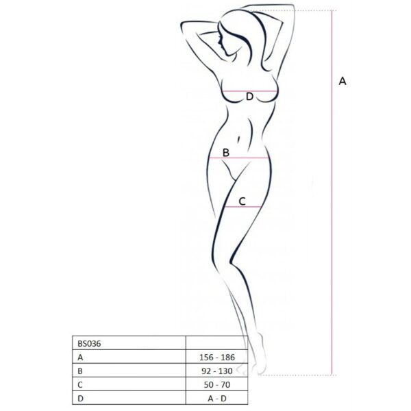 PASSION - WOMAN BS036 BODYSTOCKING NEGRO TALLA ÚNICA - Imagen 3