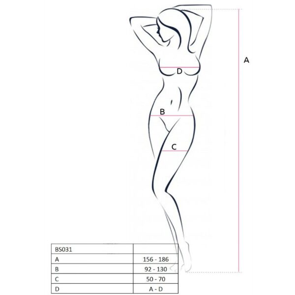 PASSION - WOMAN BS031 BODYSTOCKING NEGRO TALLA ÚNICA - Imagen 3