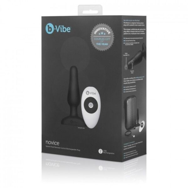B-VIBE - NOVICE CONTROL REMOTO ANAL PLUG NEGRO - Imagen 5