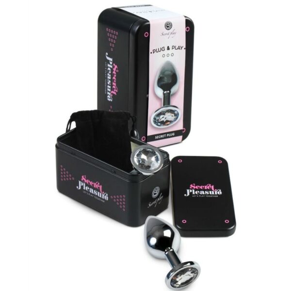 SECRETPLAY - PLUG ANAL ALUMINIO TRANSPARENTE 8 CM - Imagen 2