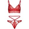 LEG AVENUE - SET 2 PIEZAS CON TANGA DOBLE TIRANTA M/L ROJO - Imagen 3