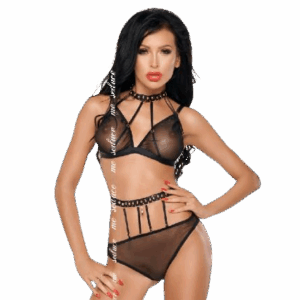 ME-SEDUCE - DOTTY SET DOS PIEZAS NEGRO S/M