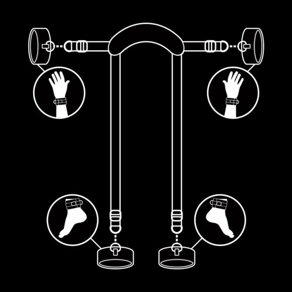 FETISH SUBMISSIVE - POSICIÓN MASTER CON 4 ESPOSAS CON FORRO DE NEOPRENO - Imagen 4