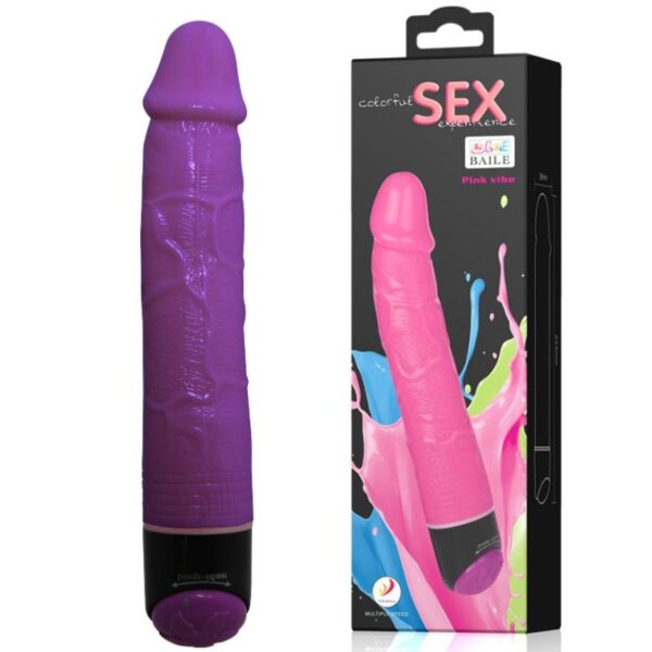 BAILE - COLORFUL SEX VIBRADOR REALÍSTICO LILA 23 CM - Imagen 2