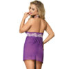 SUBBLIME - BABYDOLL BLANCO ENCAJE FLORAL MORADO S/M - Imagen 2