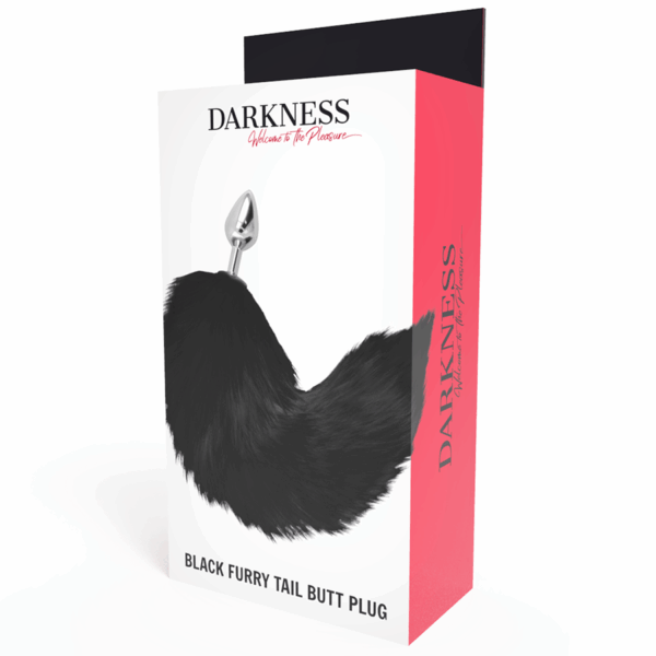 DARKNESS - PLUG ANAL SILVER 8 CM CON COLA NEGRO - Imagen 4