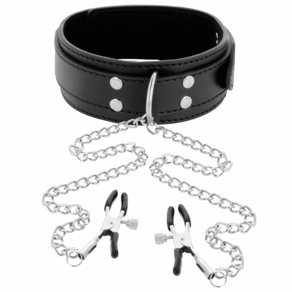 DARKNESS - COLLAR CON PINZAS PARA PEZONES NEGRO - Imagen 2