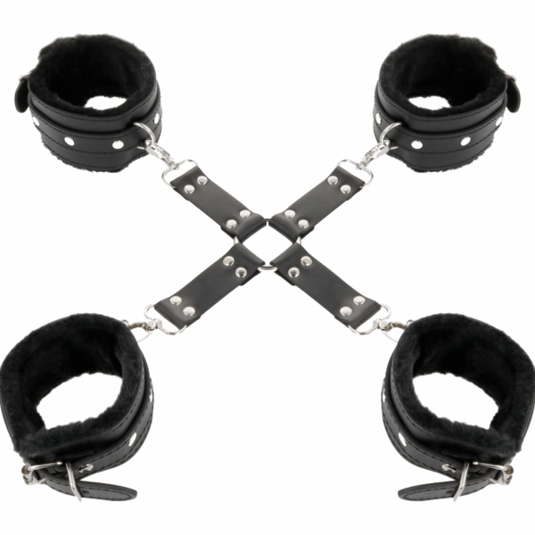 DARKNESS - ESPOSAS DE CUERO PARA PIES Y MANOS NEGRO - Imagen 2