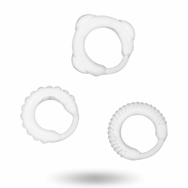 ADDICTED TOYS - SET 3 ANILLOS PENE CLEAR - Imagen 2