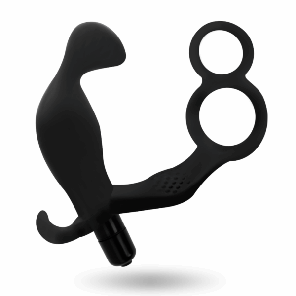 ADDICTED TOYS - PLUG ANAL CON ANILLA DOBLE PENE Y TESTÍCULOS NEGRO - Imagen 2