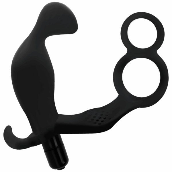 ADDICTED TOYS - PLUG ANAL CON ANILLA DOBLE PENE Y TESTÍCULOS NEGRO - Imagen 3