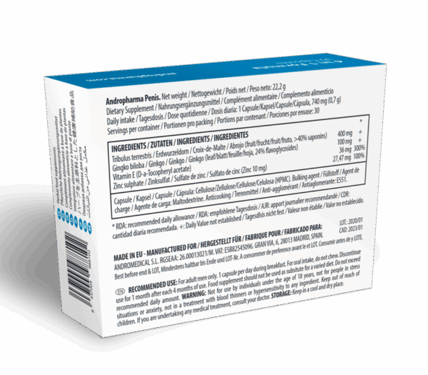 ANDROPHARMA PENIS - SUPLEMENTO ALARGAMIENTO PENE - Imagen 2