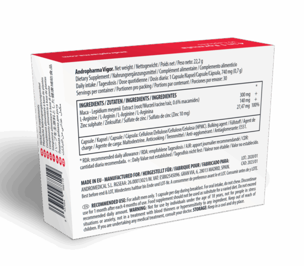 ANDROPHARMA VIGOR - SUPLEMENTO POTENCIADOR LÍBIDO - Imagen 2