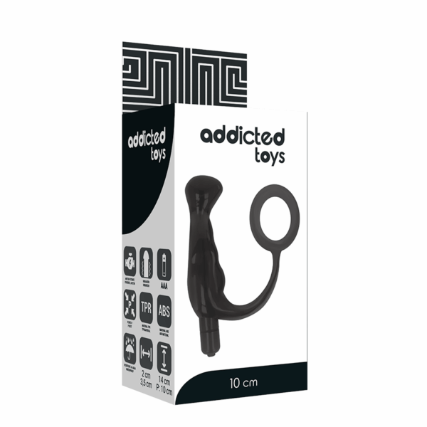 ADDICTED TOYS - VIBRADOR PROSTÁTICO NEGRO 10 CM - Imagen 5