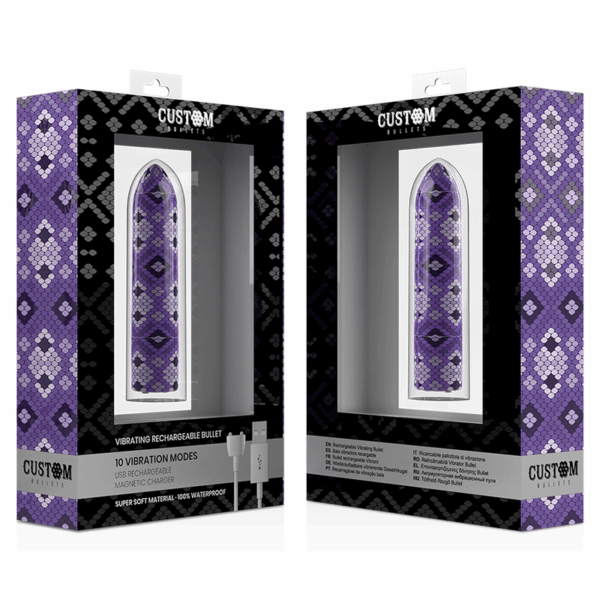 CUSTOM BULLETS - BALA RECARGABLE SNAKE LILA 10 INTENSIDADES - Imagen 4