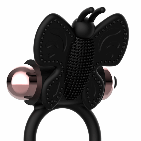 COQUETTE CHIC DESIRE - COCK RING BUTTERFLY ANILLO VIBRADOR NEGRO / GOLD - Imagen 4