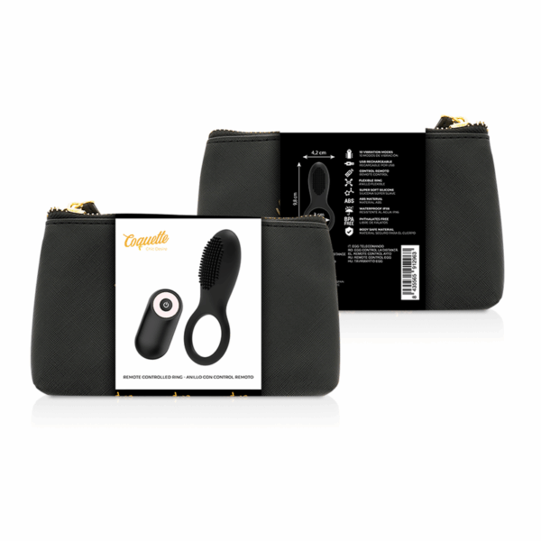 COQUETTE CHIC DESIRE - ANILLO VIBRADOR CONTROL REMOTO RECARGABLE NEGRO / GOLD - Imagen 2